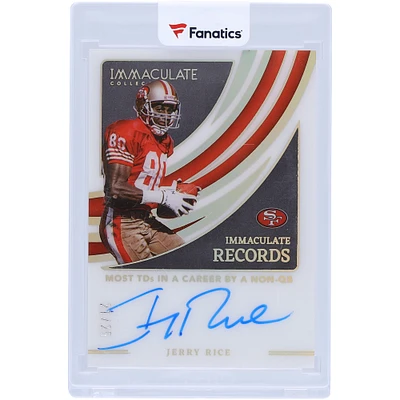 Jerry Rice San Francisco 49ers Autographed 2022 Panini Immaculate Collection Immaculate Records #REC-JRI #21/25 Card