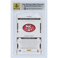 Jerry Rice San Francisco 49ers Autographed 2022 Panini National Treasures Holo Gold #SB-JRI #1/10 BGS Authenticated 8.5/10 Card - 9.5,8.5,8.5,8 Subgrades 