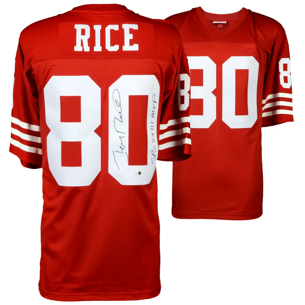 Lids Jerry Rice San Francisco 49ers Fanatics Authentic Autographed Mitchell  and Ness Red Replica Jersey with 'SB XXIII MVP' Inscription