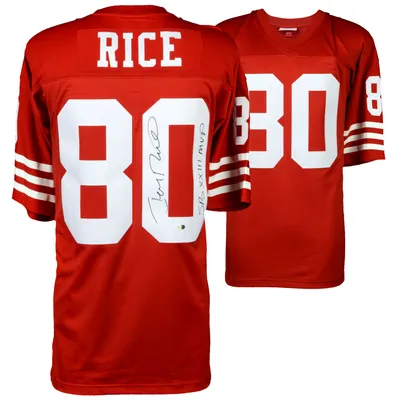 Lids Jerry Rice San Francisco 49ers Fanatics Authentic Autographed Mitchell  & Ness 1994 Red Replica Jersey with ''SB XXIII MVP'' Inscription