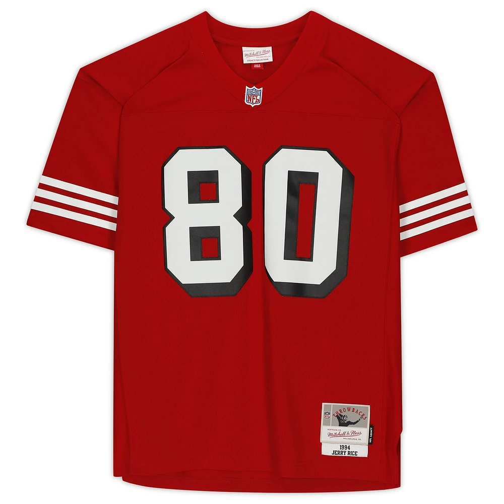 Jerry Rice San Francisco 49ers Autographed Mitchell and Ness Red Replica Jersey