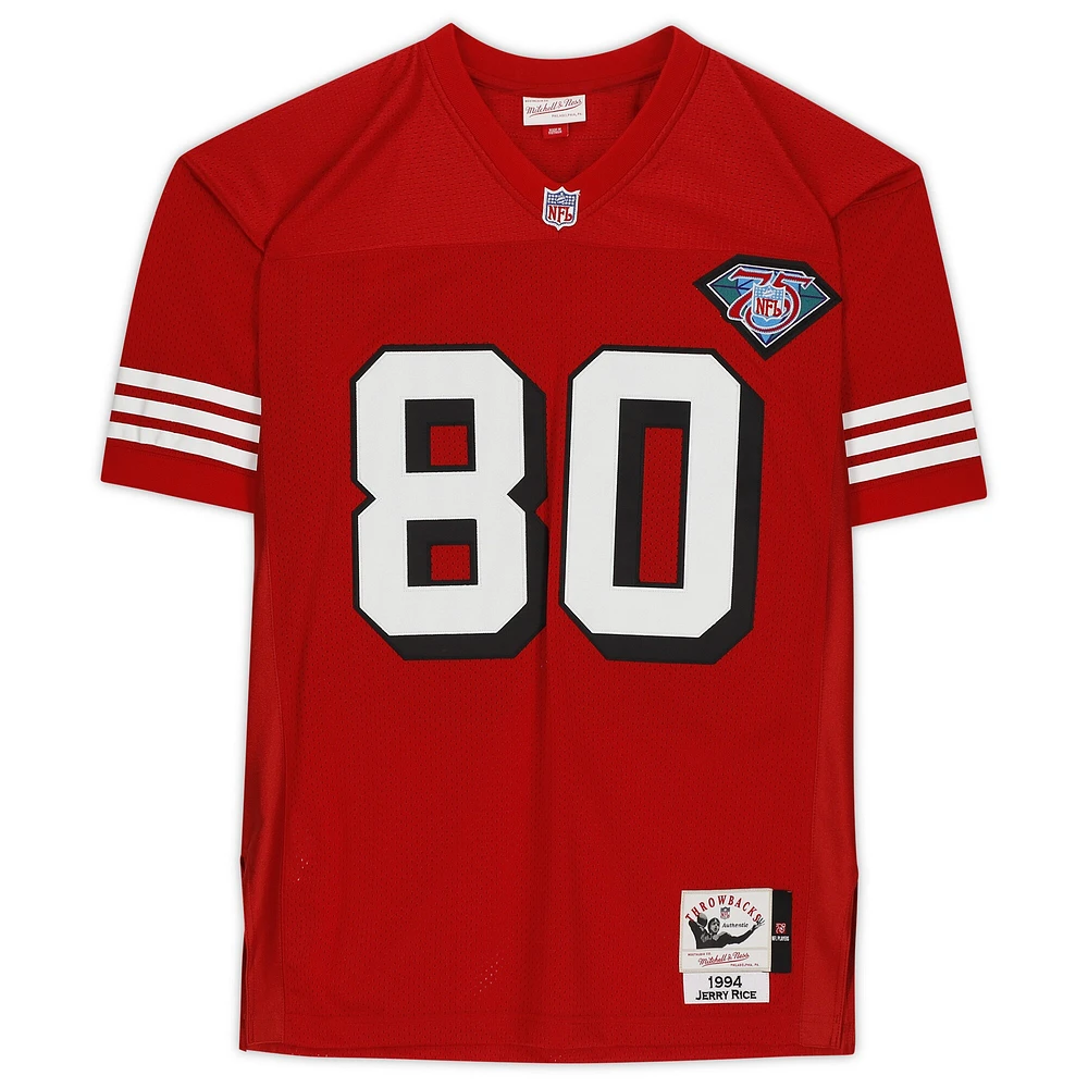 Jerry Rice San Francisco 49ers Autographed Red Mitchell & Ness Authentic Jersey with "HOF 2010" Inscription