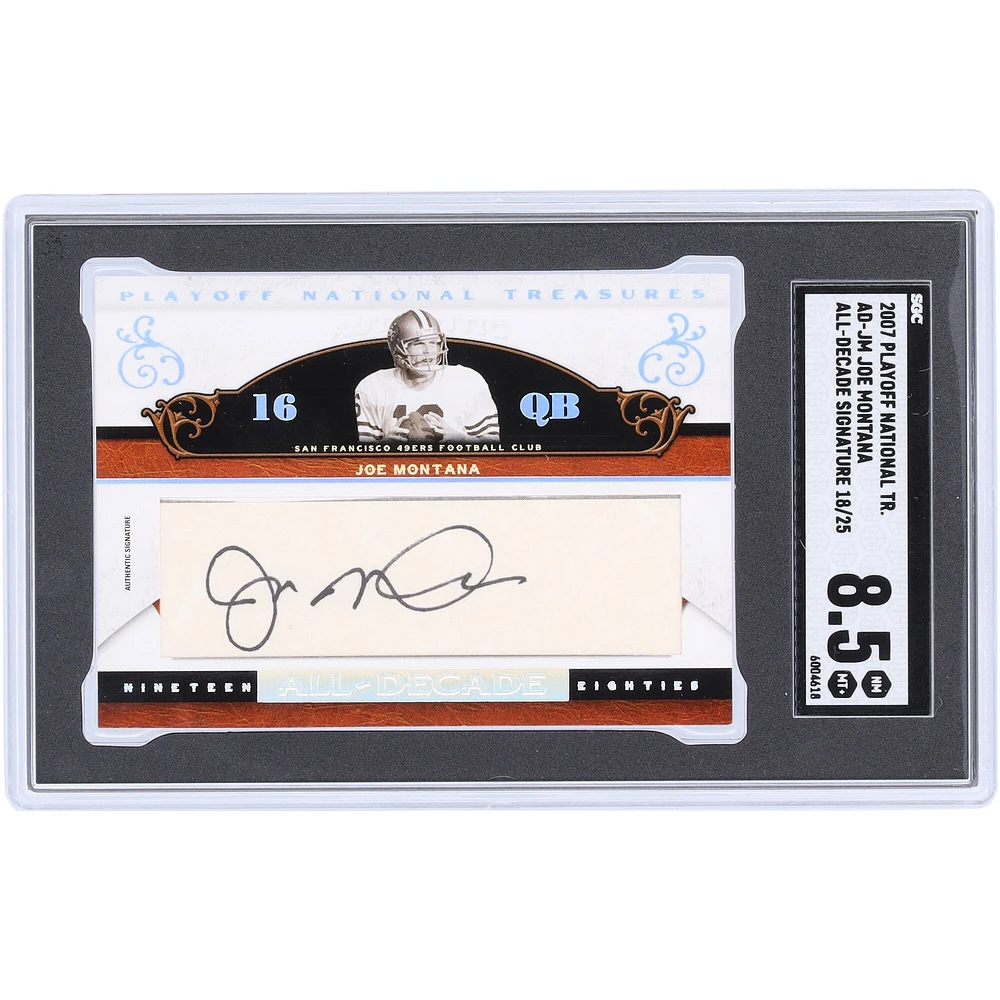 Joe Montana San Francisco 49ers Autographed 2007 Playoff National Treasures All Decade Signatures #AD-JM #18/25 SGC Authenticated 8.5 Card