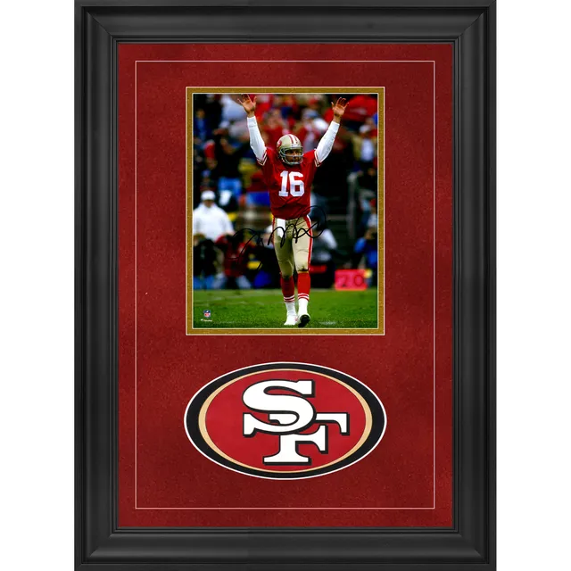 JOE MONTANA (49ers white TOWER) Signed Autographed Framed Jersey