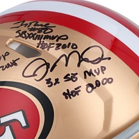 Joe Montana, Steve Young & Jerry Rice San Francisco 49ers Autographed Riddell Speed Authentic Helmet with Multiple Inscriptions