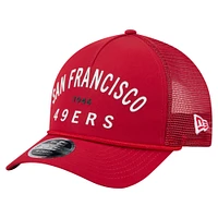 Men's New Era  Scarlet San Francisco 49ers Active Minimalist M-Crown A-Frame 9FORTY Adjustable Hat