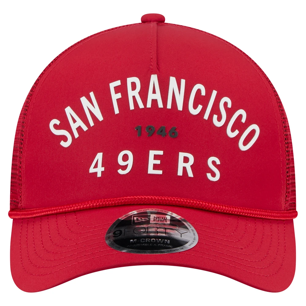 Men's New Era  Scarlet San Francisco 49ers Active Minimalist M-Crown A-Frame 9FORTY Adjustable Hat