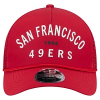 Men's New Era  Scarlet San Francisco 49ers Active Minimalist M-Crown A-Frame 9FORTY Adjustable Hat