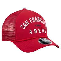 Men's New Era  Scarlet San Francisco 49ers Active Minimalist M-Crown A-Frame 9FORTY Adjustable Hat