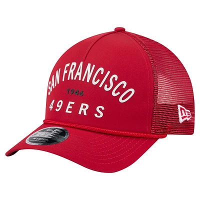 Men's New Era  Scarlet San Francisco 49ers Active Minimalist M-Crown A-Frame 9FORTY Adjustable Hat