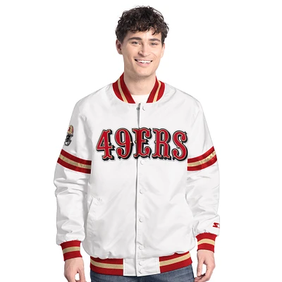 Veste universitaire à boutons-pression Scout Starter blanche pour homme des 49ers de San Francisco