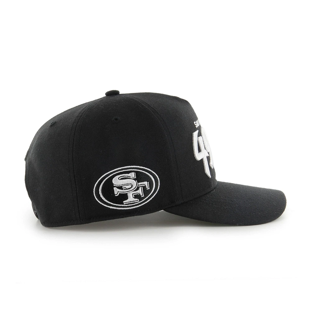 Casquette ajustable décontractée Attitude Hitch '47 noire pour homme des 49ers de San Francisco