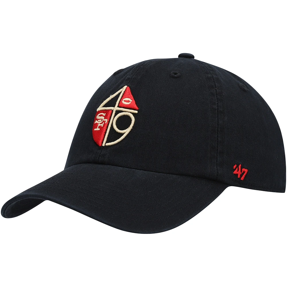 Casquette réglable '47 noire San Francisco 49ers Clean Up Legacy pour hommes