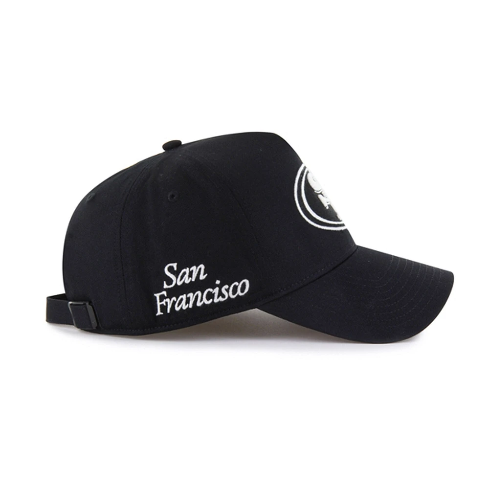 Men's '47 Black San Francisco 49ers Foundation Offside Adjustable Hat