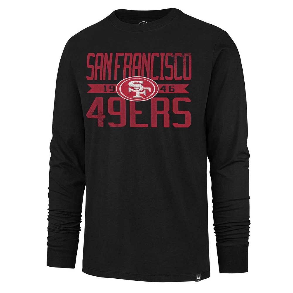 Men's '47 Black San Francisco 49ers Wide Out Franklin Long Sleeve T-Shirt