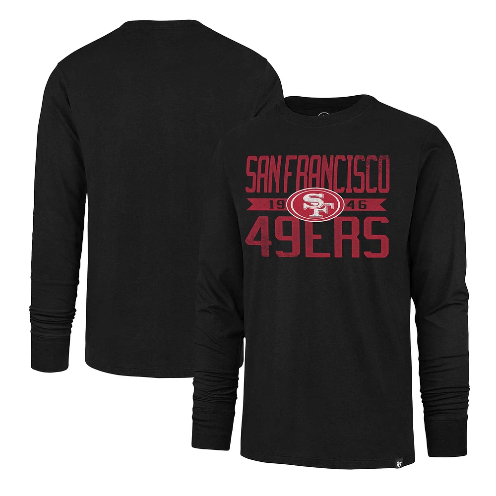 Men's '47 Black San Francisco 49ers Wide Out Franklin Long Sleeve T-Shirt