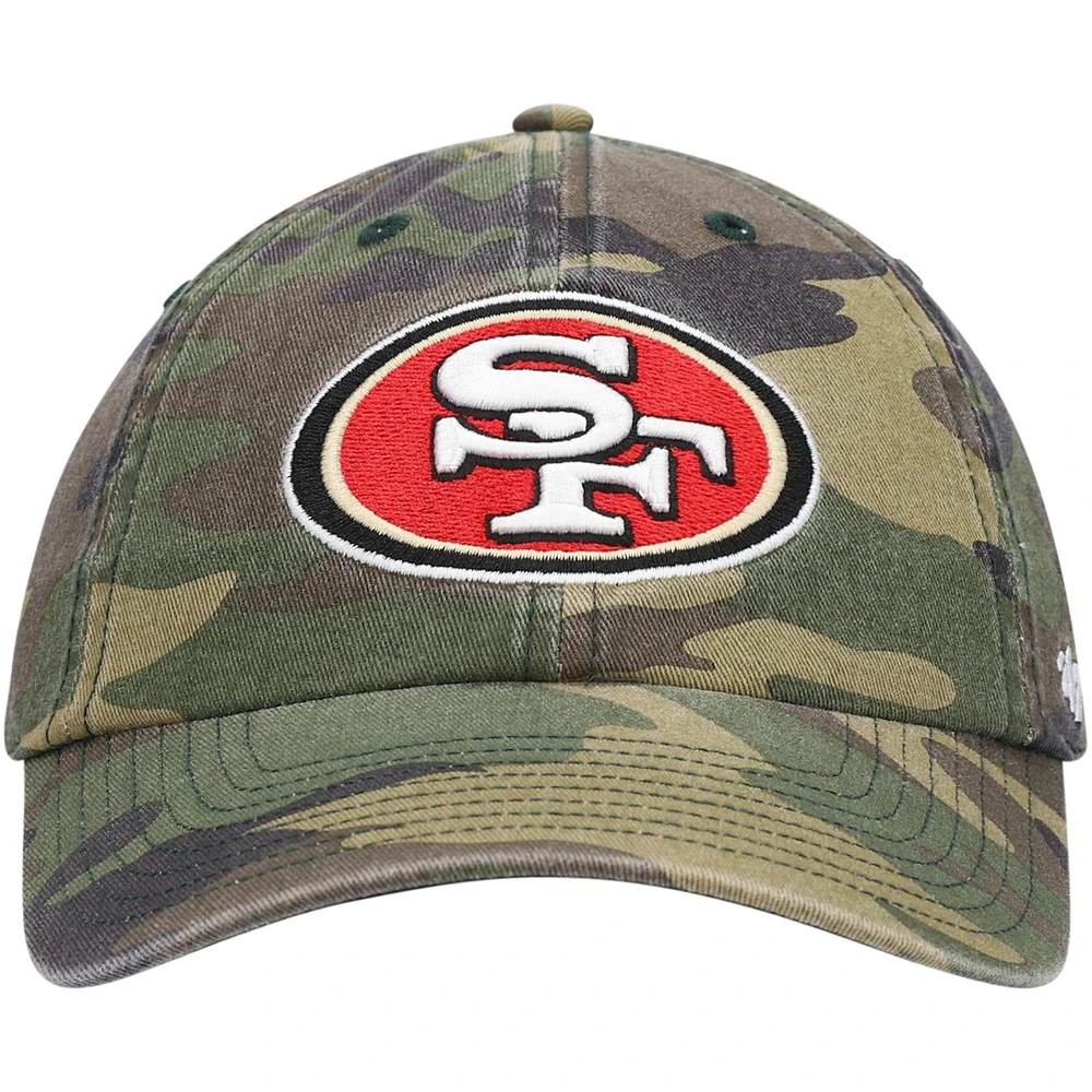 Men's '47 Camo San Francisco 49ers Woodland Clean Up Adjustable Hat