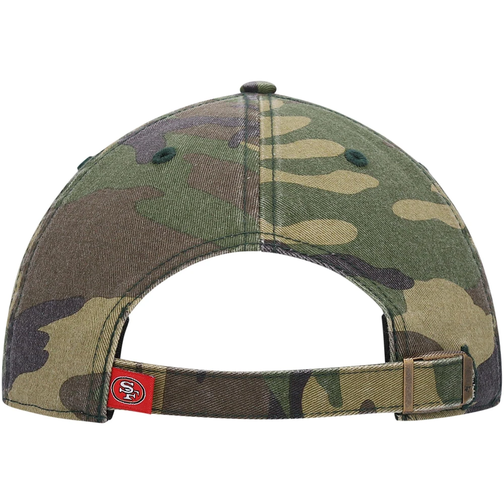 Men's '47 Camo San Francisco 49ers Woodland Clean Up Adjustable Hat