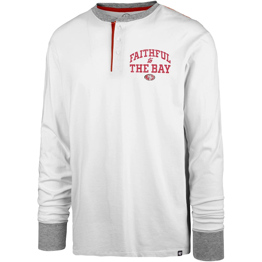 T-shirt '47 crème San Francisco 49ers fidèle à The Bay Pats Peek Henley pour hommes