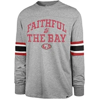 T-shirt à manches longues pour hommes '47 gris San Francisco 49ers fidèle la baie Cover Two Brex