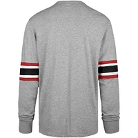 Men's '47 Gray San Francisco 49ers Faithful to The Bay Cover Two Brex Long Sleeve T-Shirt