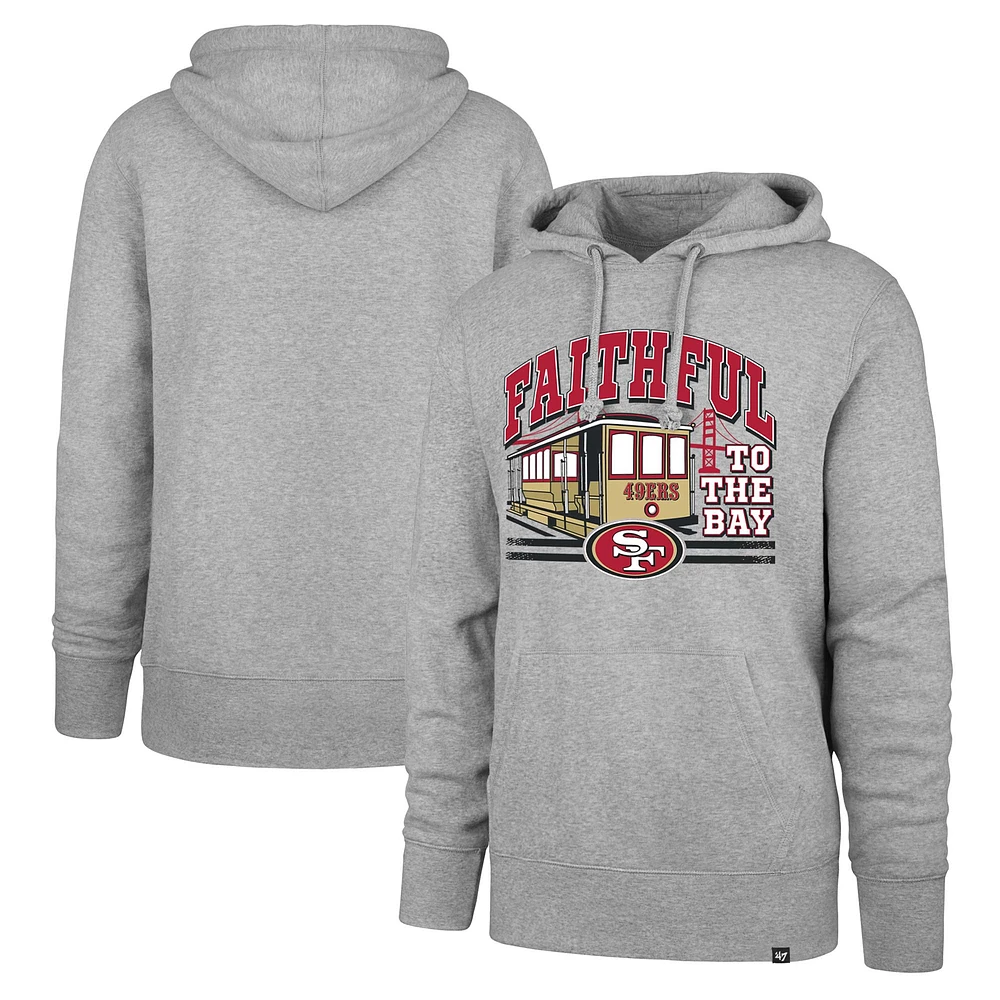 Men's '47 Gray San Francisco 49ers Regional Headline Pullover Hoodie