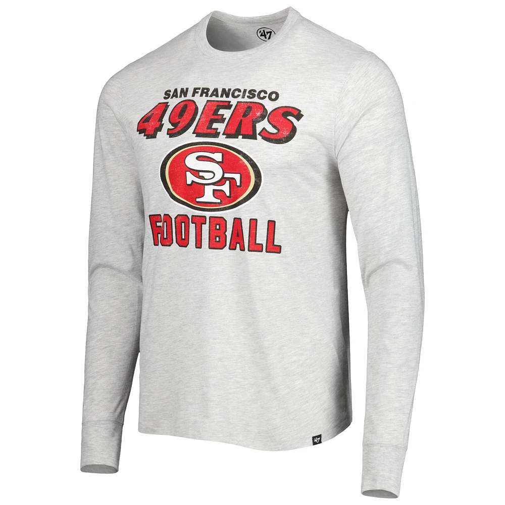 T-shirt à manches longues pour homme '47 gris chiné San Francisco 49ers Dozer Franklin