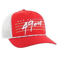 Men's '47 Scarlet/White San Francisco 49ers Downburst Relaxed Hitch Trucker Adjustable Hat