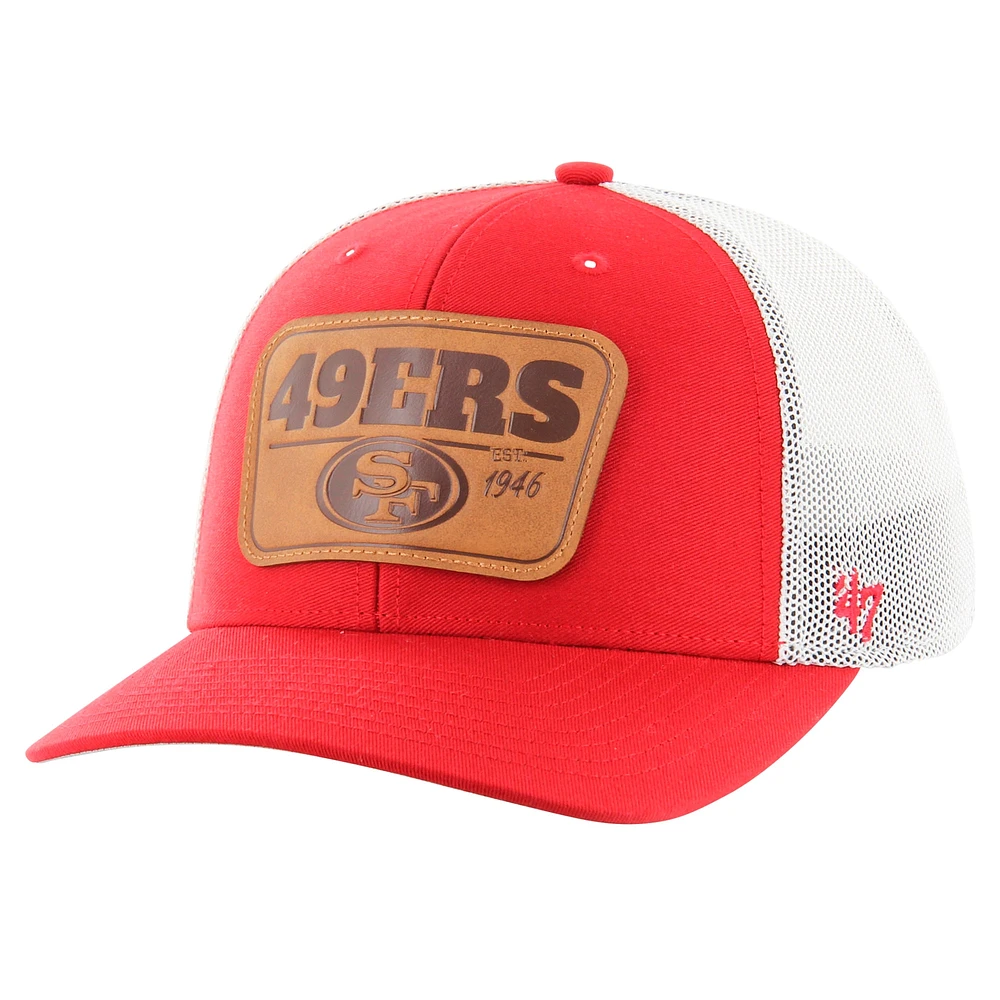 Casquette Thrash Trophy Flex 49ers de San Francisco 47 écarlate/blanche pour homme