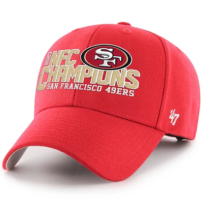 Men's '47  Scarlet San Francisco 49ers 2023 NFC Champions MVP Adjustable Hat