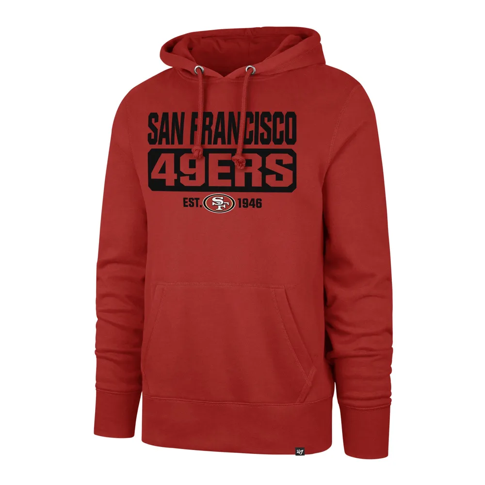 Men's Nike Scarlet San Francisco 49ers Wordmark Performance Pullover Hoodie