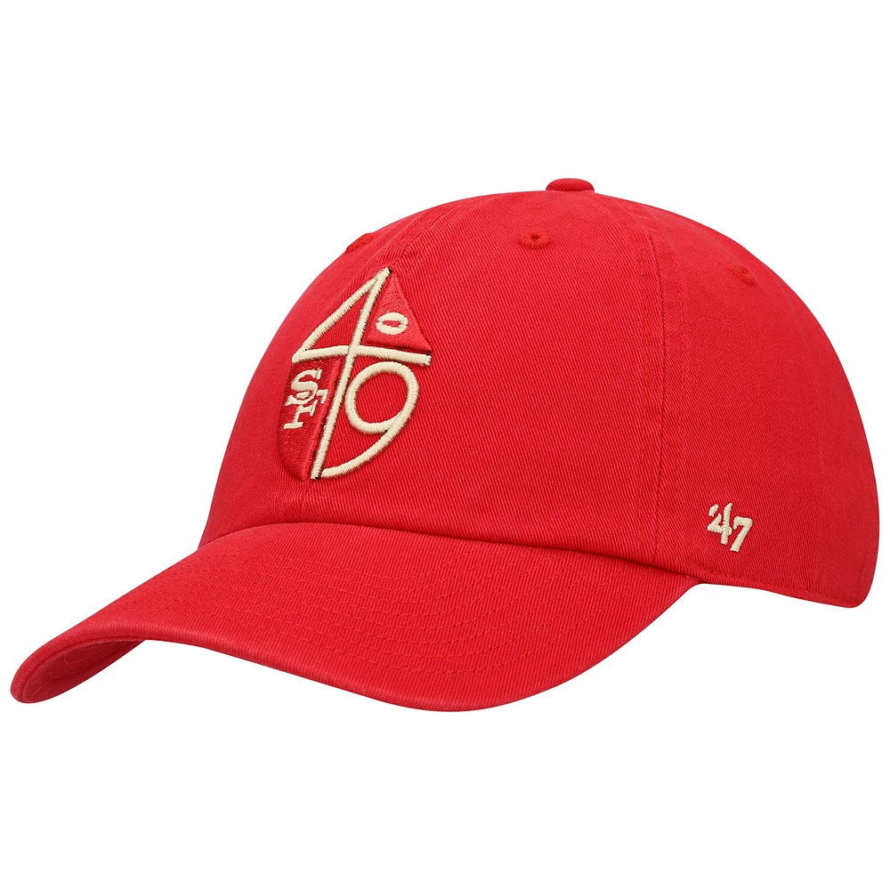 Casquette réglable '47 Scarlet San Francisco 49ers Clean Up Legacy pour hommes