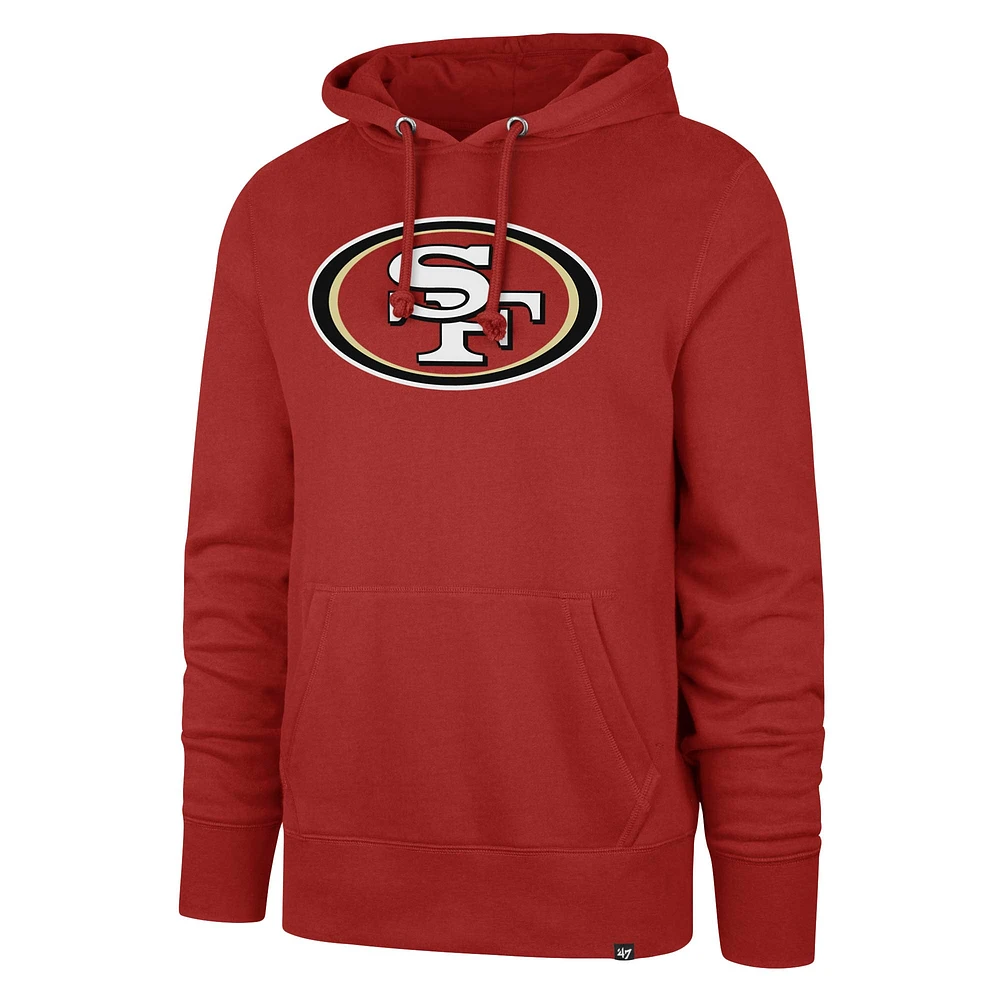 Men's '47 Scarlet San Francisco 49ers Imprint Headline Pullover Hoodie