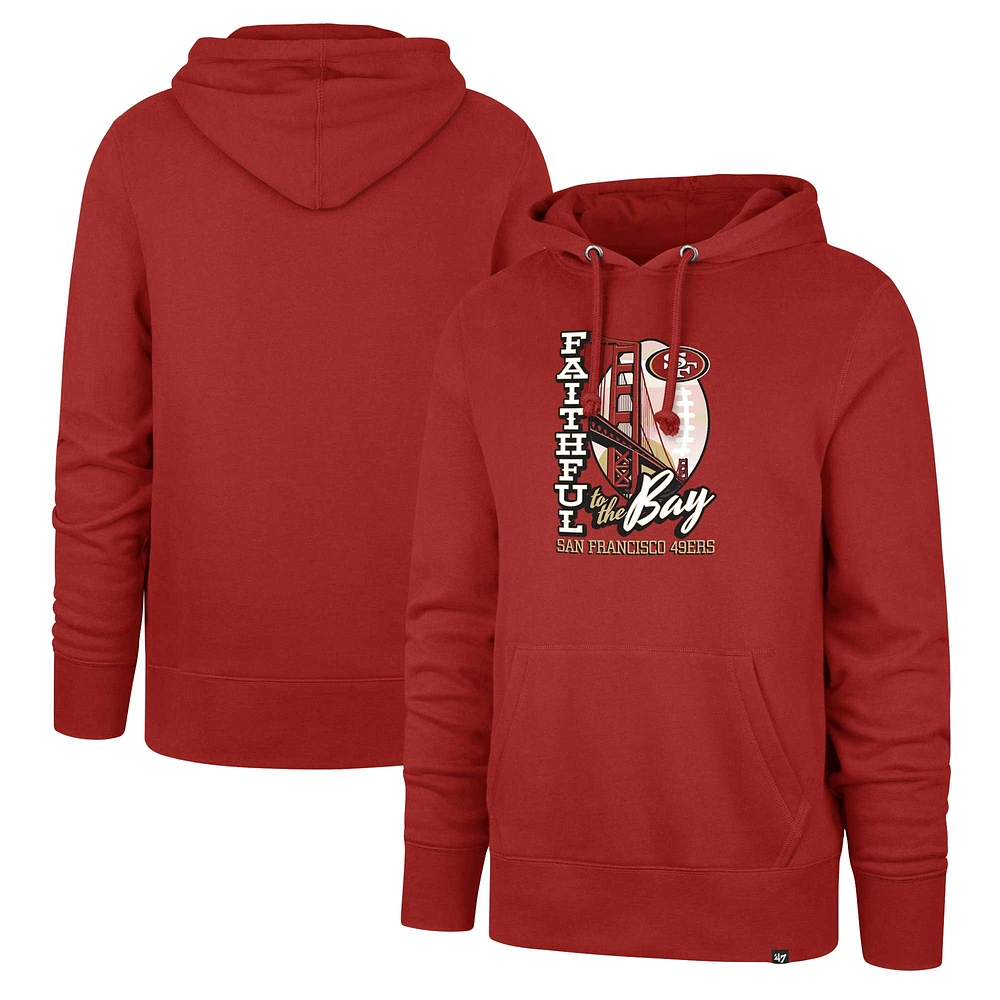 Men's '47 Scarlet San Francisco 49ers Regional Headline Pullover Hoodie