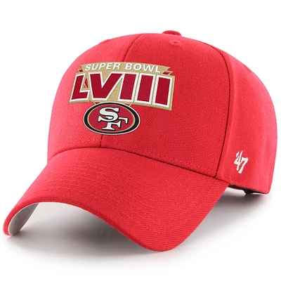 Men's '47  Scarlet San Francisco 49ers Super Bowl LVIII MVP Adjustable Hat