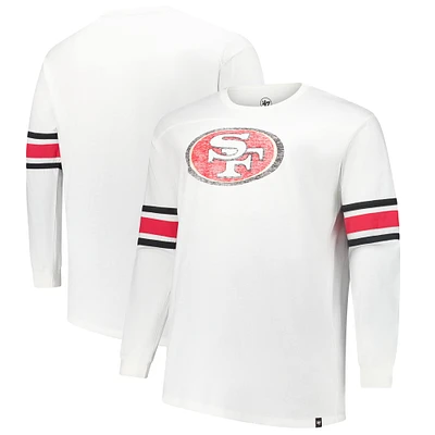 Men's '47 White San Francisco 49ers Big & Tall Premier Brex Long Sleeve T-Shirt