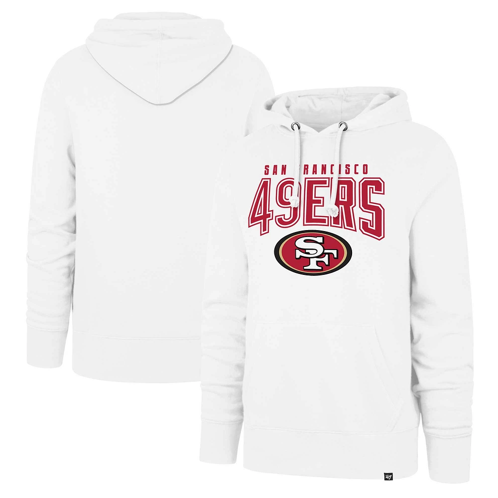 Men's '47 White San Francisco 49ers Elements Arch Headline Pullover Hoodie