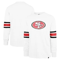 Men's '47 White San Francisco 49ers Gridiron Premier Brex Long Sleeve T-Shirt