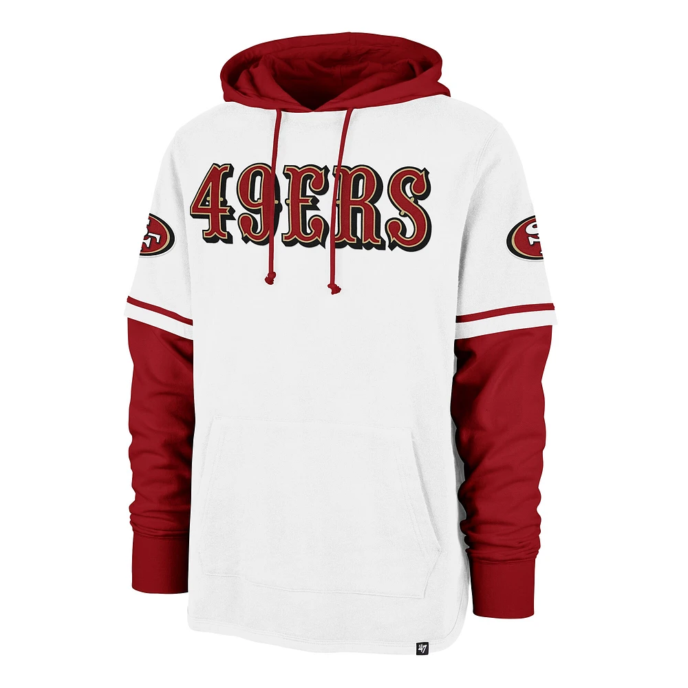 Men's '47 White San Francisco 49ers Trifecta Shortstop Pullover Hoodie