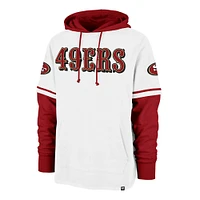Men's '47 White San Francisco 49ers Trifecta Shortstop Pullover Hoodie