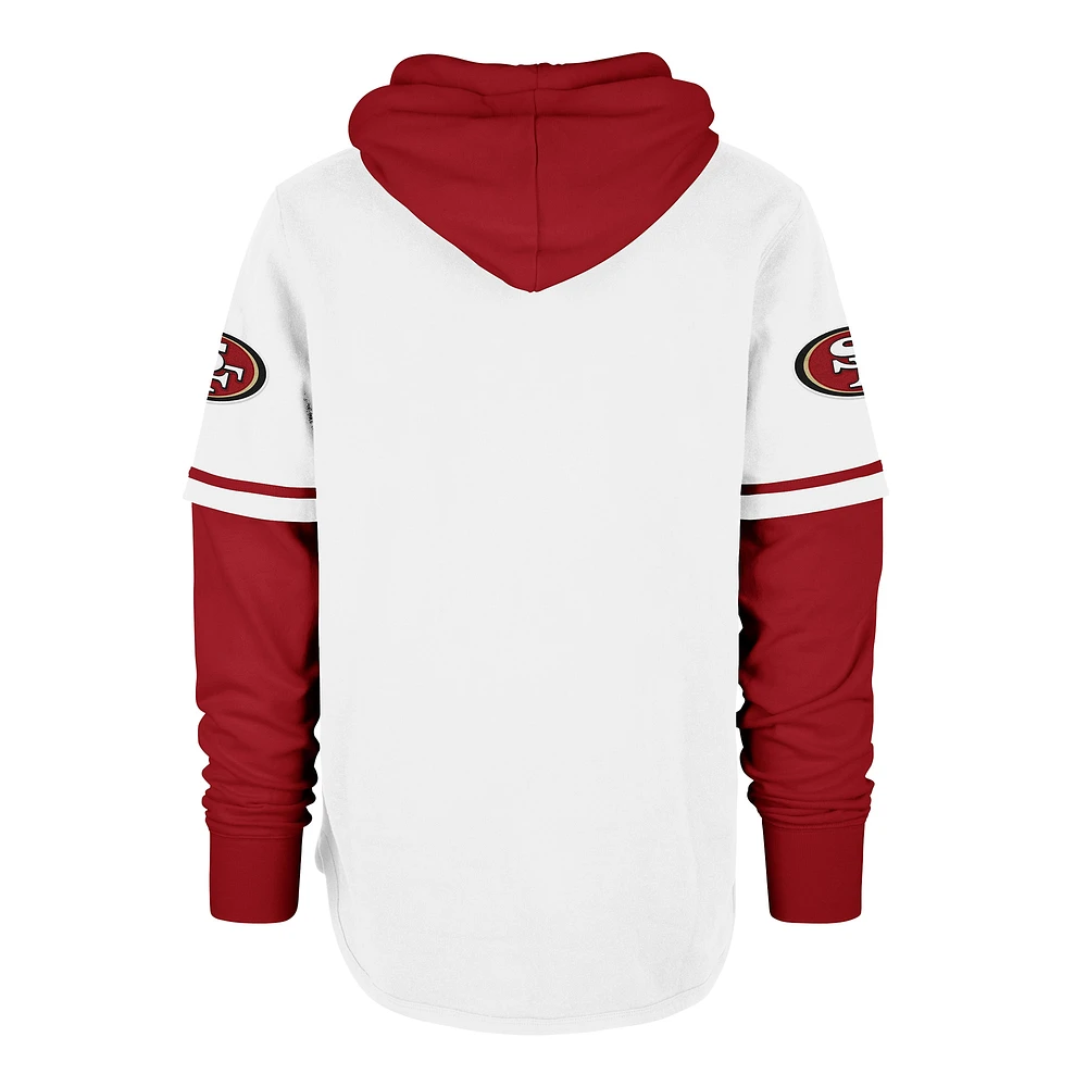 Men's '47 White San Francisco 49ers Trifecta Shortstop Pullover Hoodie