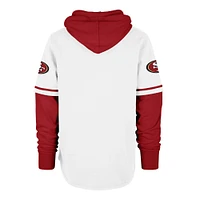 Men's '47 White San Francisco 49ers Trifecta Shortstop Pullover Hoodie