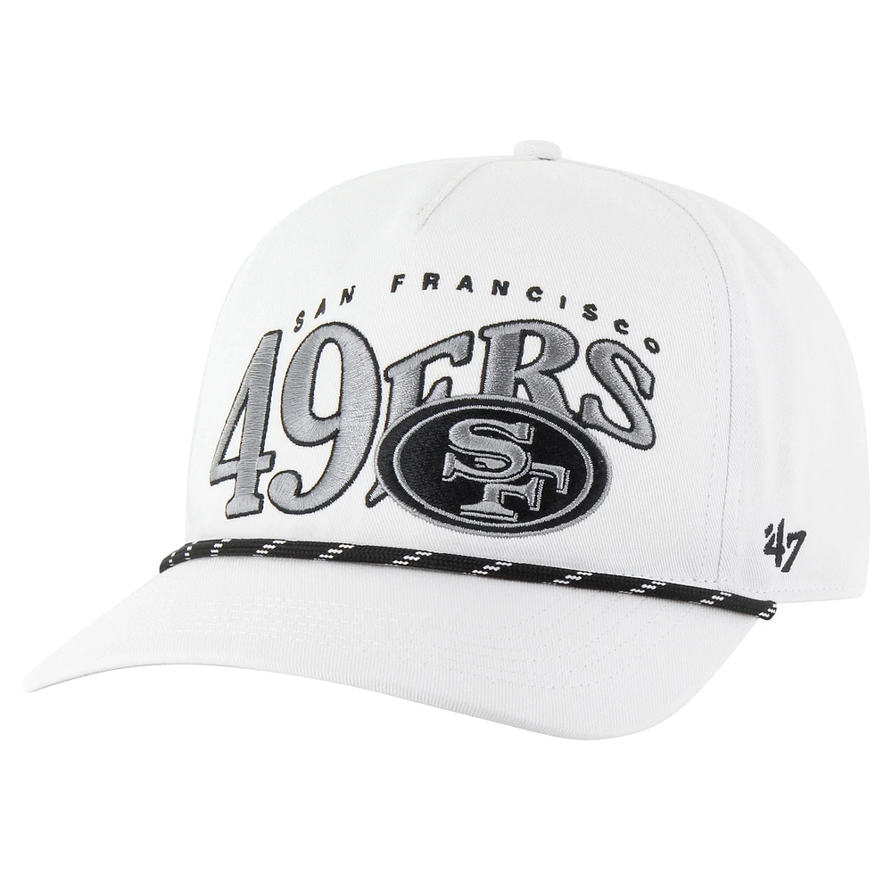 Men's '47 White San Francisco 49ers Wave Speckle Hitch Rope Adjustable Hat