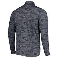 Sweat-shirt à fermeture éclair quart de tour Antigua Black San Francisco 49ers Brigade pour homme