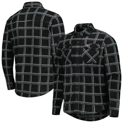 Men's Antigua Gray Green Bay Packers Industry Flannel Button-Up Shirt Jacket