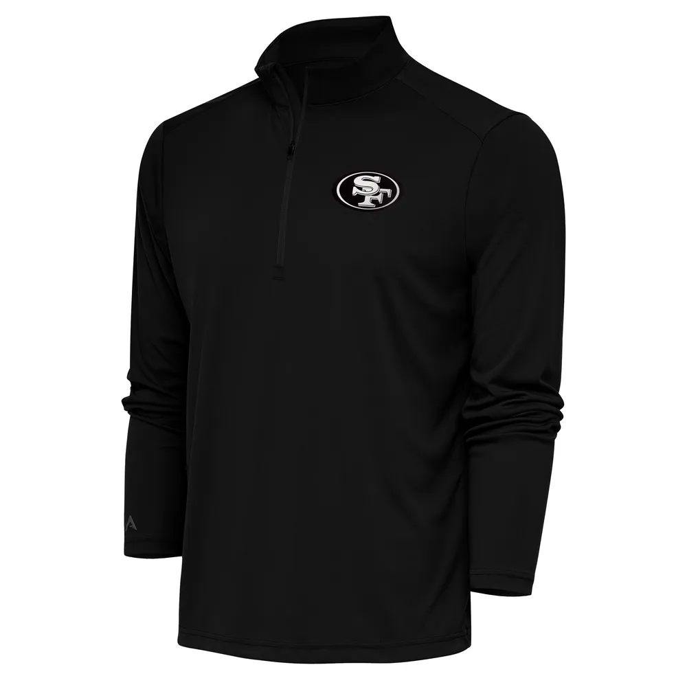 Lids San Francisco 49ers Antigua Metallic Logo Tribute Quarter-Zip Top