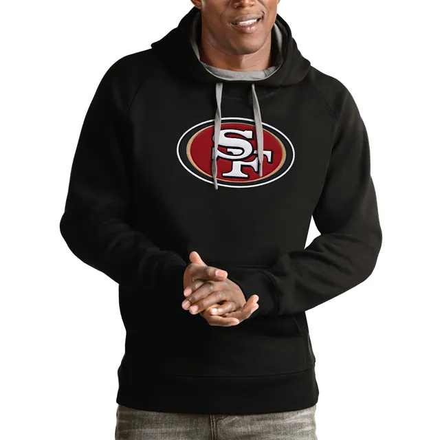 Men's Black San Francisco 49Ers Sideline Logo Performance Pullover Hoodie