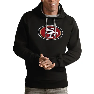 San Francisco 49ers Antigua Women's Victory Chenille Pullover Hoodie - Black