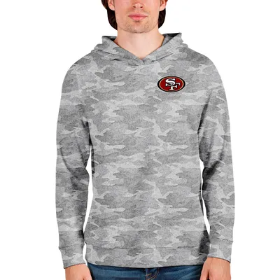 San Francisco 49ers Antigua Victory Pullover Hoodie - Heather Gray