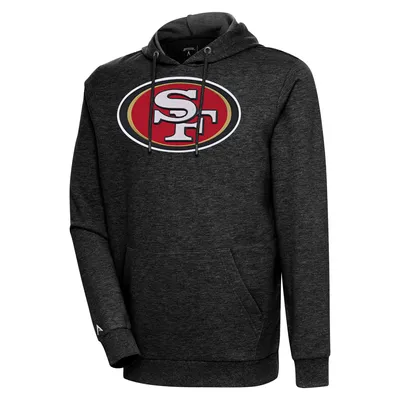 San Francisco 49ers Antigua Women's Victory Logo Pullover Hoodie -  Heathered Gray